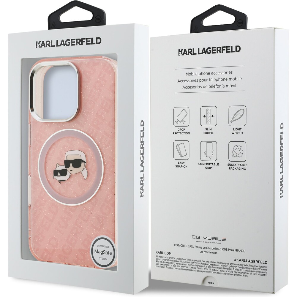 Karl-Lagerfeld-IML-K-CH-Heads-Repeated-Logo-MagSafe-kryt-iPhone-16-Pro-ruzovy