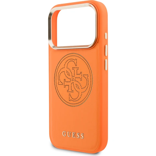 Guess-PU-Perforated-4G-Logo-MagSafe-kryt-iPhone-17-Pro-oranzovy