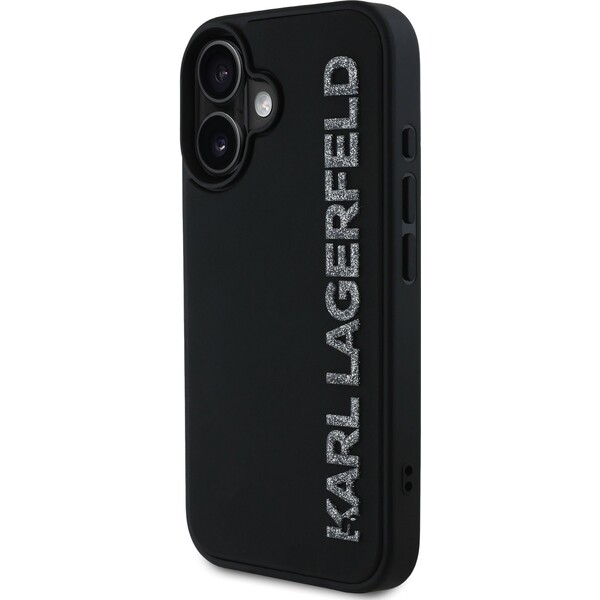 Karl-Lagerfeld-3D-Rubber-Glitter-Logo-kryt-iPhone-16-cerny
