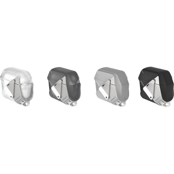 Aulumu-A29-Geometric-Case-pouzdro-AirPods-4-Translucent-Gray