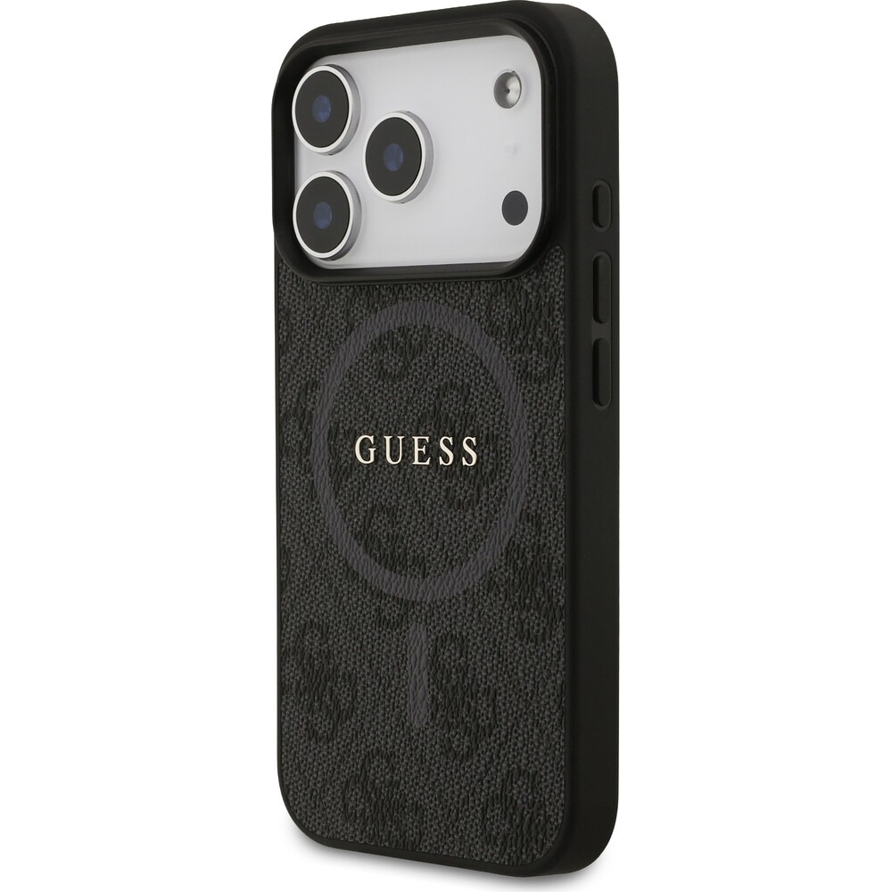 Guess-PU-Leather-4G-Colored-Ring-MagSafe-Zadni-Kryt-pro-iPhone-17-Pro-cerny