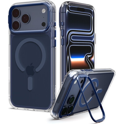 Spigen Ultra Hybrid Optik S MagSafe kryt iPhone 18 Pro/17 Pro clear deep blue