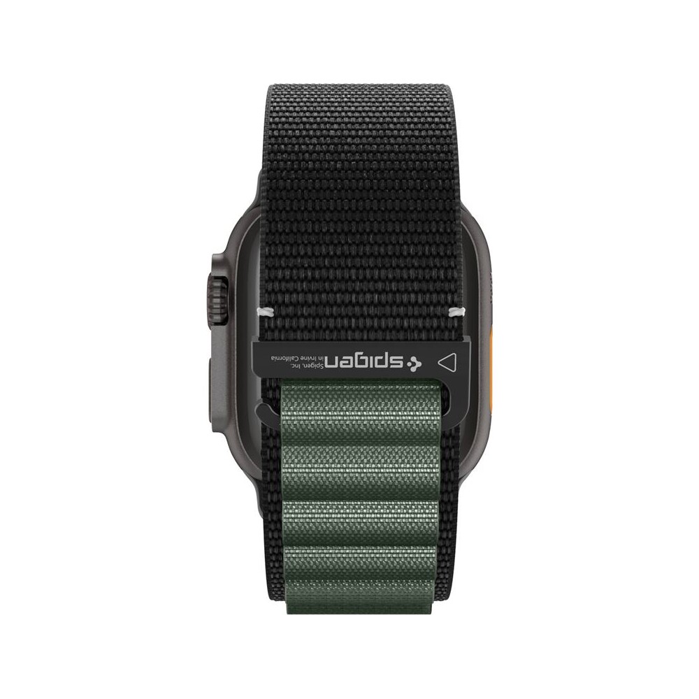 Spigen-Fabric-Band-hook-reminek-Apple-Watch-49-46-45-44mm-cerny-zeleny