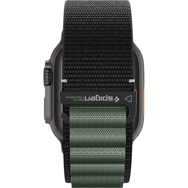 Spigen-Fabric-Band-hook-reminek-Apple-Watch-49-46-45-44mm-cerny-zeleny