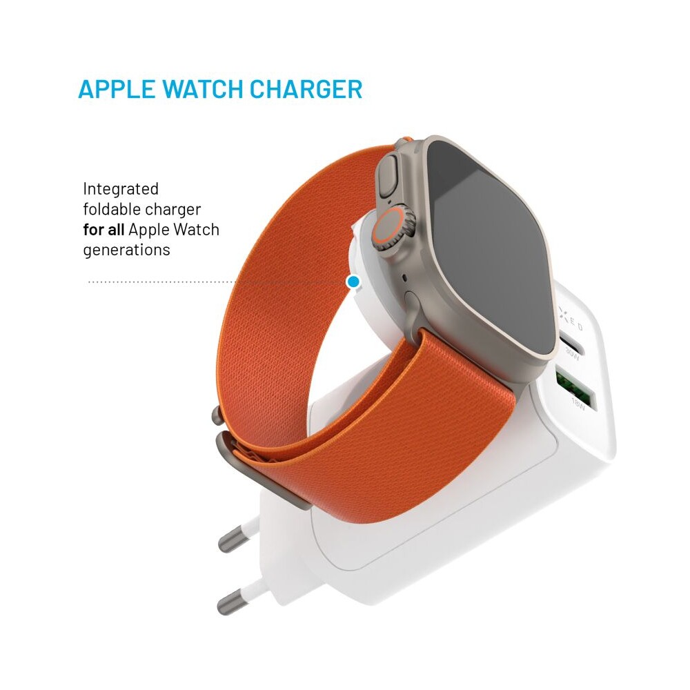 FIXED-Power-Socket-GaN-nabijecka-USB-A-USB-C-a-nabijeckou-pro-Apple-Watch-bila