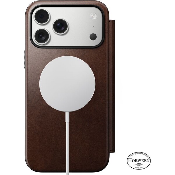 Nomad-Modern-Leather-Folio-Horween-MagSafe-kozene-pouzdro-iPhone-17-Pro-Max-Rustic-Brown