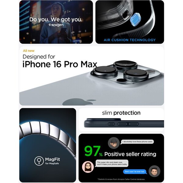 Spigen-Thin-Fit-MagSafe-kryt-iPhone-16-Pro-Max-metal-slate