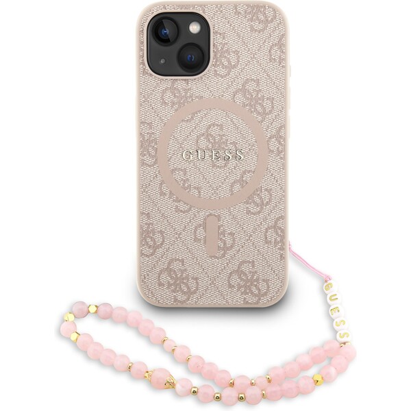 Guess-PU-Leather-4G-Colored-Ring-Strap-MagSafe-kryt-iPhone-15-ruzovy