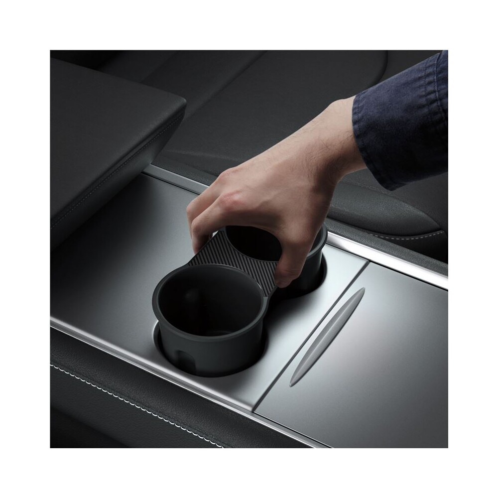 Spigen-Center-Console-Cup-Holder-Insert-vlozka-do-drzaku-napoju-2021-2022-Tesla-Model-Y-3-cerny