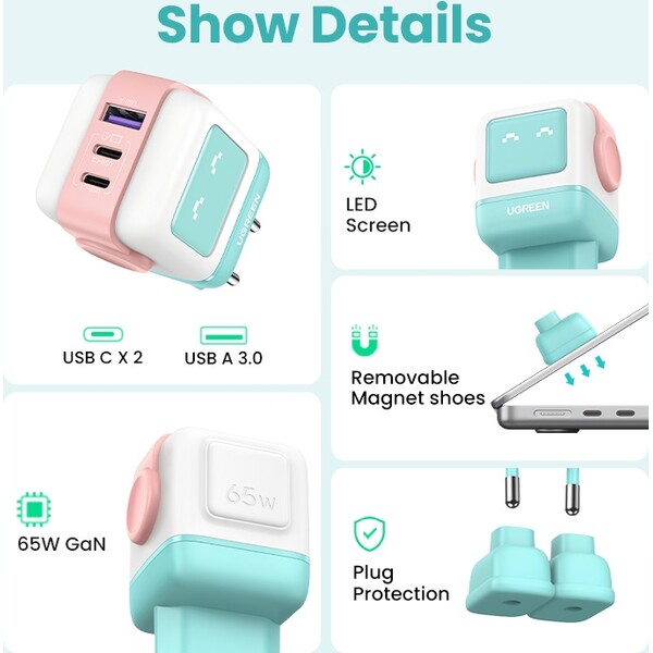 UGREEN-Uno-RG-65W-GaN-Fast-Charge-nabijecka-mentolova