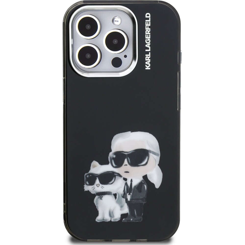 Karl-Lagerfeld-IML-Aquarelle-Karl-and-Choupette-kryt-iPhone-15-Pro-cerny