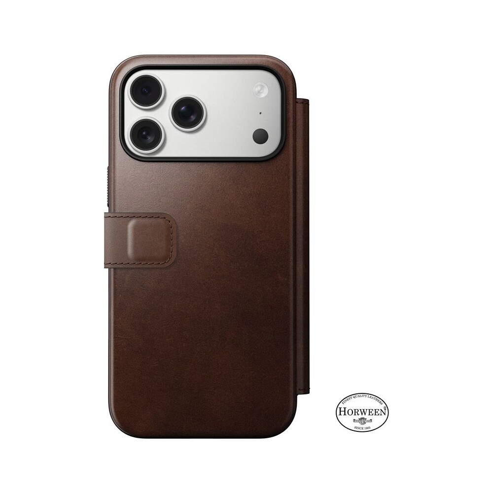 Nomad-Modern-Leather-Folio-Horween-MagSafe-kozene-pouzdro-iPhone-17-Pro-Max-Rustic-Brown