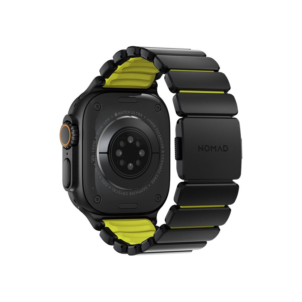 Nomad-Stratos-Band-FKM-reminek-Apple-Watch-45-46-49mm-Black-Titanium-Volt