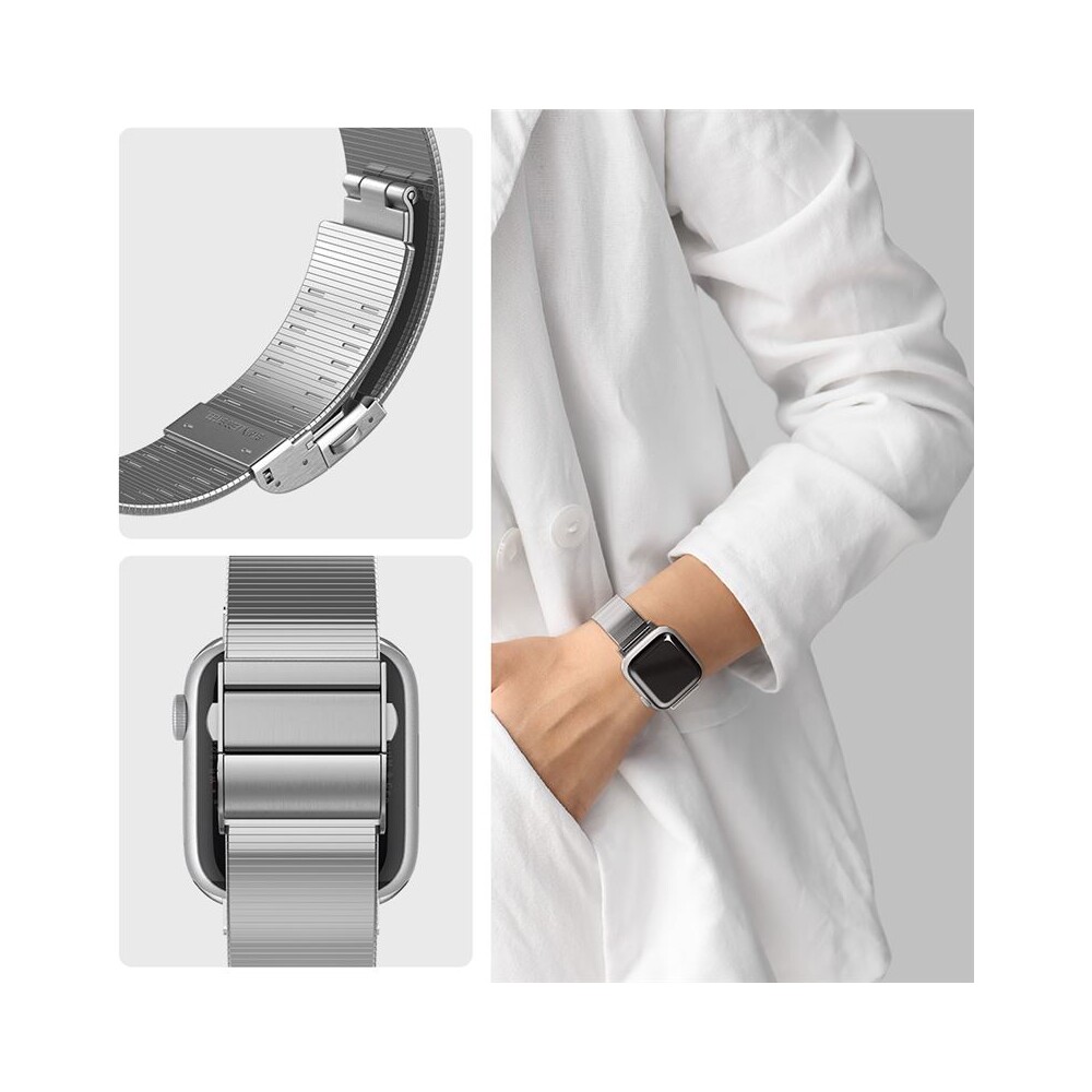 Spigen-Sleek-Link-reminek-Apple-Watch-42-41-40-38mm-stribrny