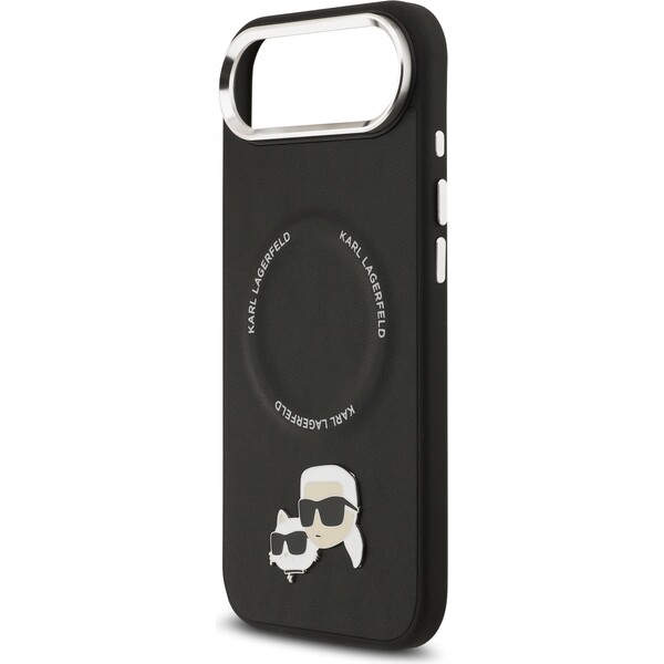 Karl-Lagerfeld-PU-Karl-and-Choupette-Heads-Pins-MagSafe-kryt-iPhone-Air-cerny
