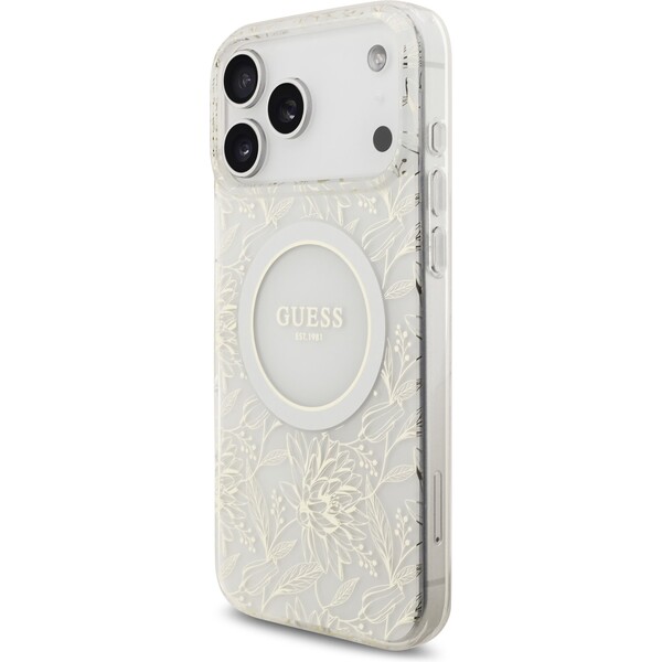 Guess-IML-Flowers-Allover-Strap-MagSafe-kryt-iPhone-17-Pro-Max-bily