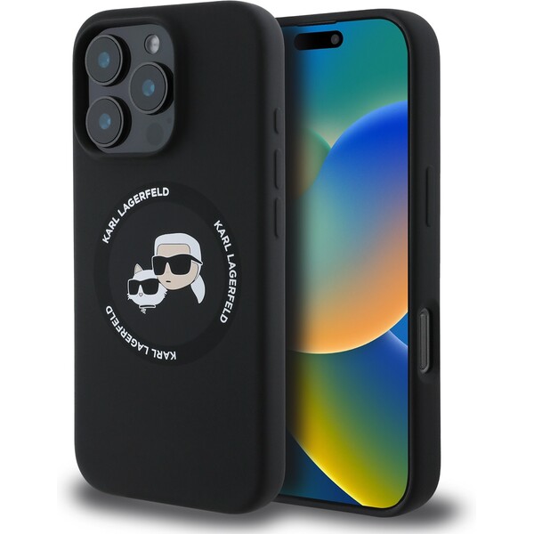Karl-Lagerfeld-Liquid-Silicone-K-CH-Heads-MagSafe-kryt-iPhone-16-Pro-Max-cerny