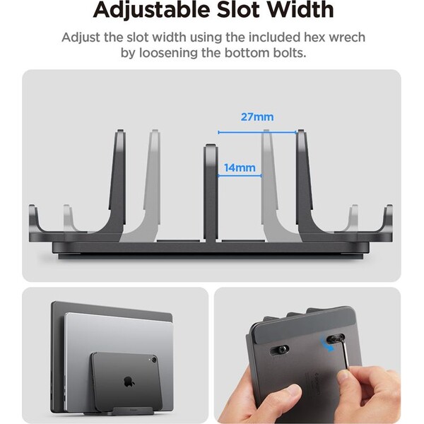 Spigen-Vertical-Laptop-Stand-LD208S4-stojanek-pro-notebook-MacBook-space-gray