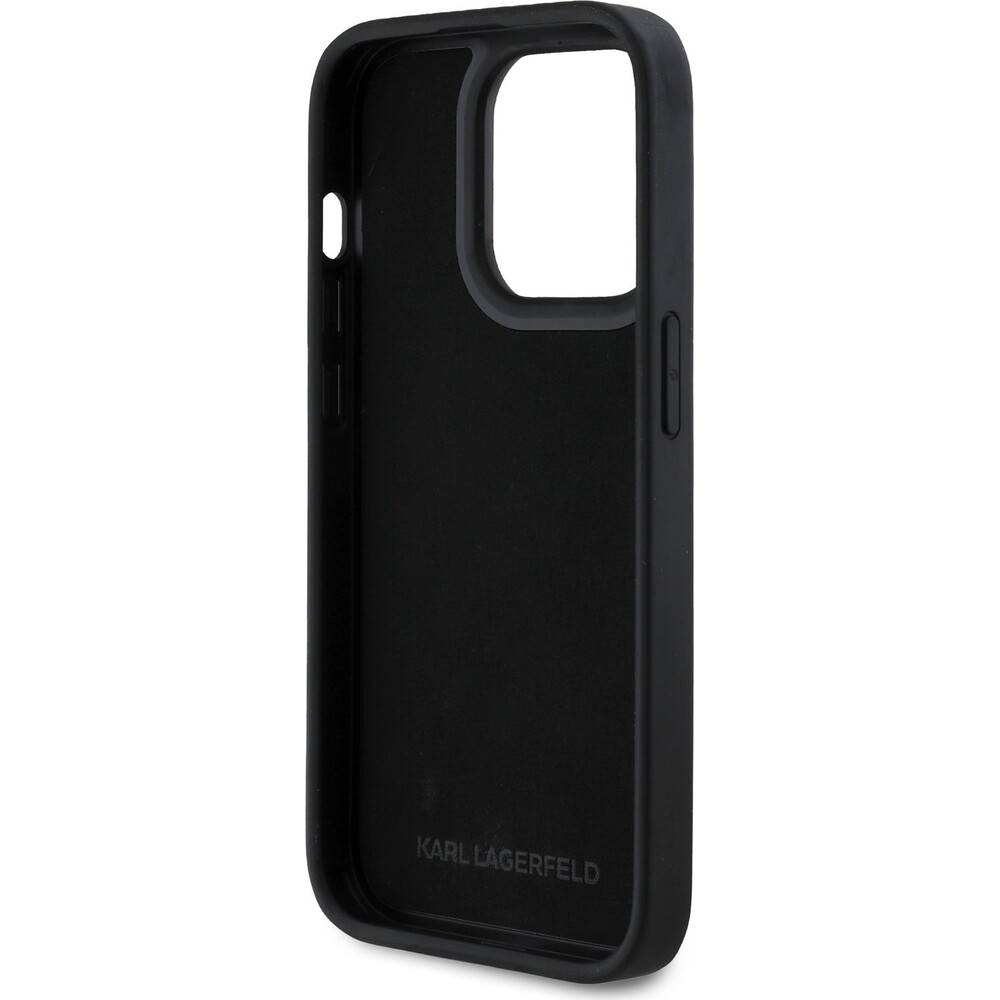 Karl-Lagerfeld-3D-Rubber-Glitter-Logo-kryt-iPhone-14-Pro-cerny