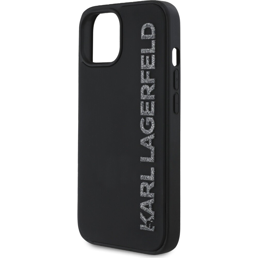 Karl-Lagerfeld-3D-Rubber-Glitter-Logo-kryt-iPhone-13-cerny