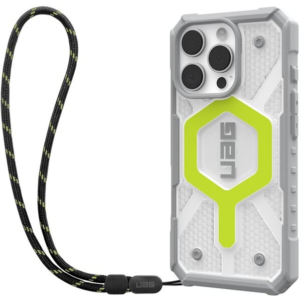 UAG-Pathfinder-Clear-Magsafe-kryt-iPhone-16-Pro-Active-Neon-Lanyard