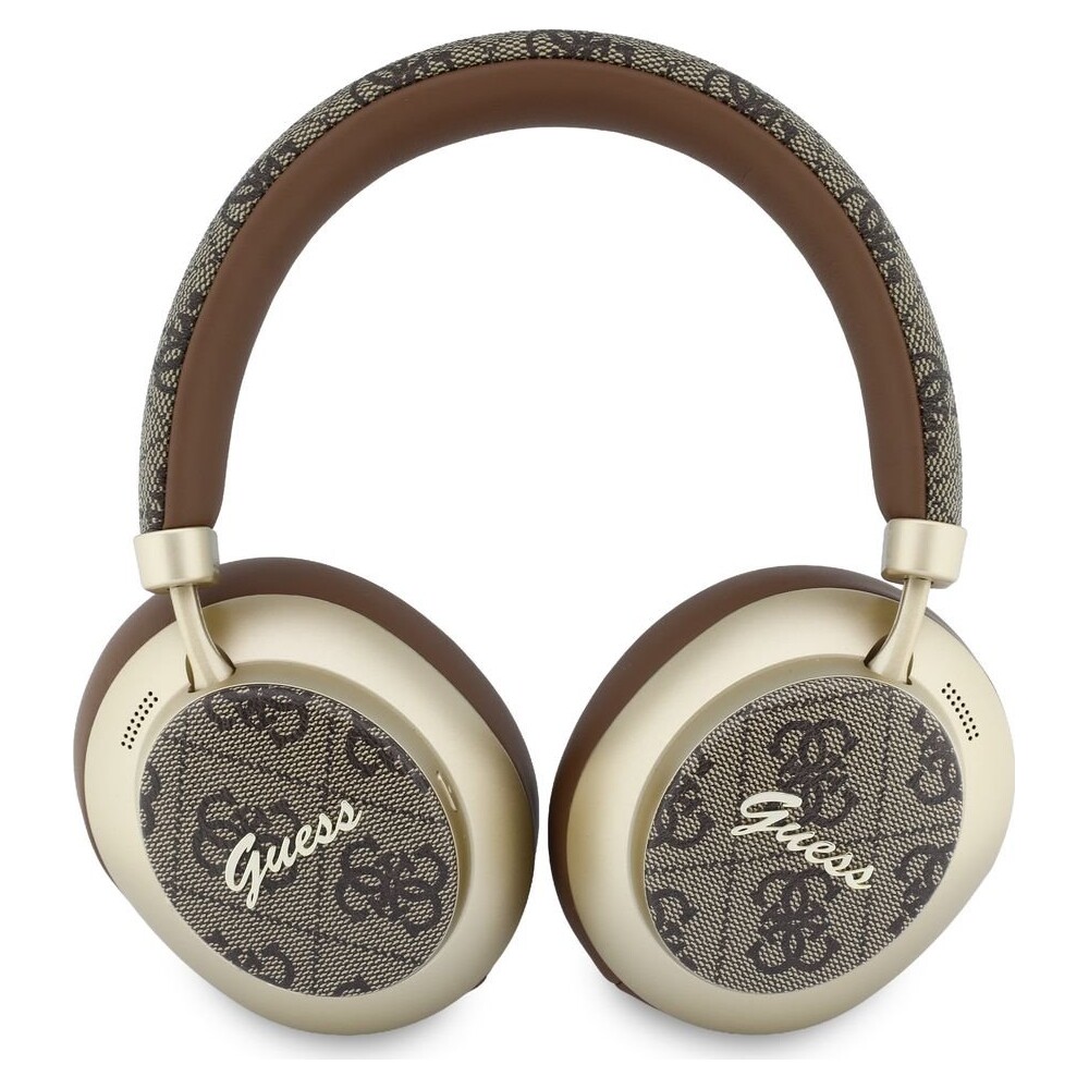 Guess-PU-4G-Gold-Script-Metal-Logo-ENC-bezdratova-sluchatka-hneda