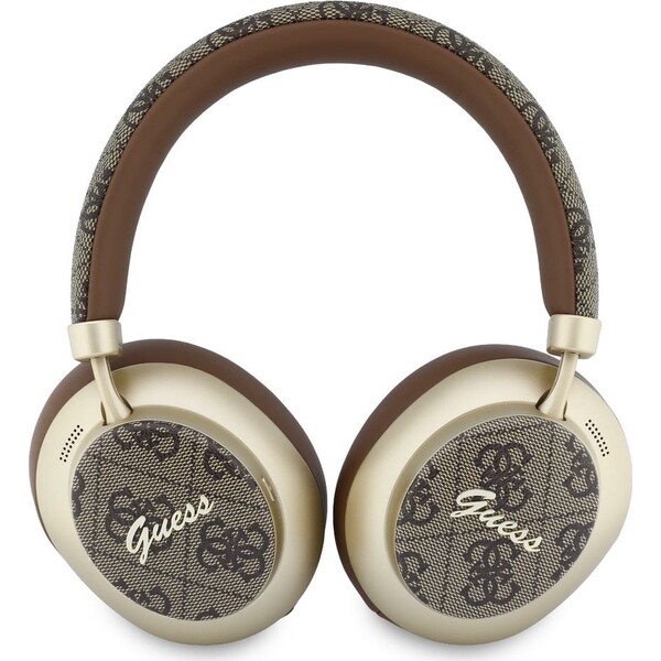 Guess-PU-4G-Gold-Script-Metal-Logo-ENC-bezdratova-sluchatka-hneda