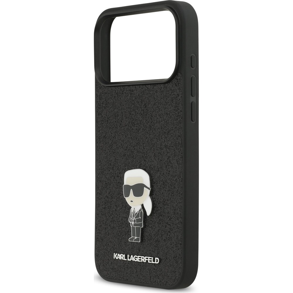 Karl-Lagerfeld-Fixed-Glitter-Metal-Ikonik-kryt-iPhone-17-Pro-Max-cerny
