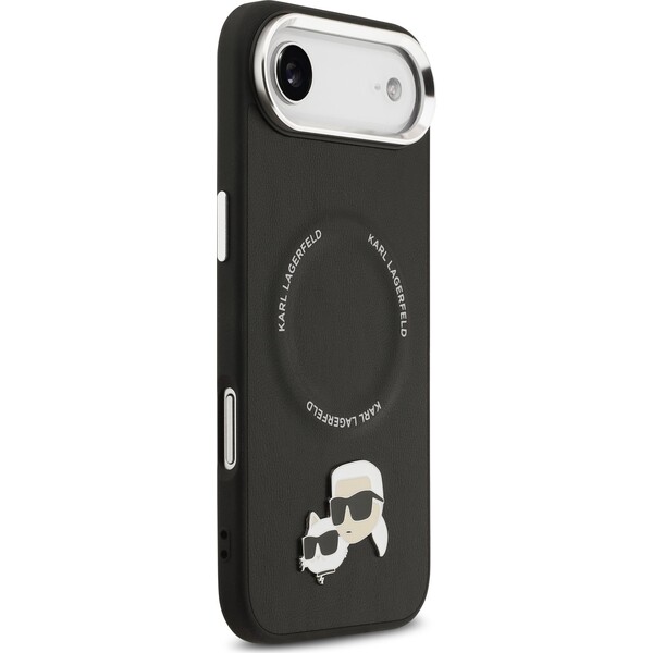 Karl-Lagerfeld-PU-Karl-and-Choupette-Heads-Pins-MagSafe-kryt-iPhone-Air-cerny