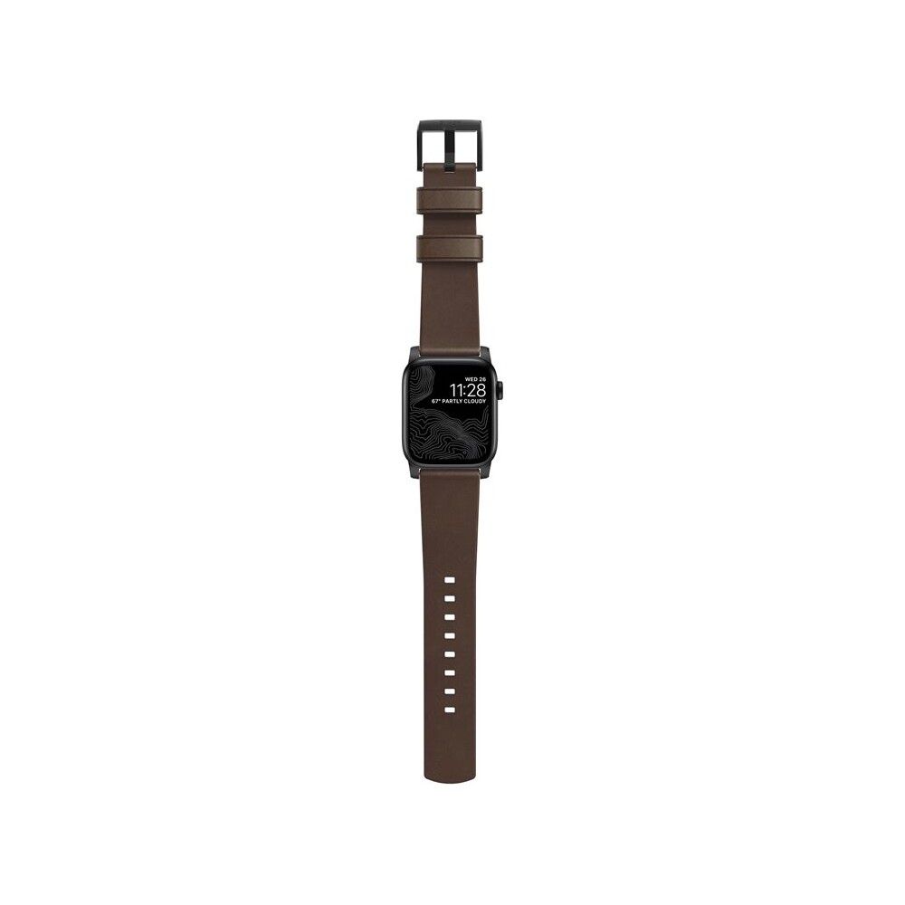 Nomad-Modern-kozeny-reminek-Apple-Watch-49-45-44-42-mm-hneda-cerna