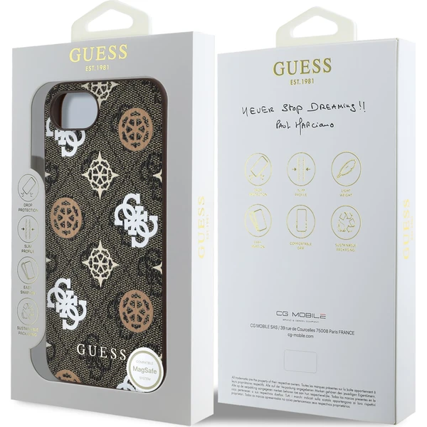 Guess-PU-4G-Peony-MagSafe-kryt-iPhone-17e-16e-hnedy