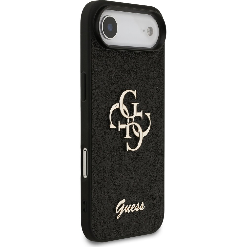 Guess-PU-Fixed-Glitter-4G-Metal-Logo-kryt-iPhone-Air-cerny