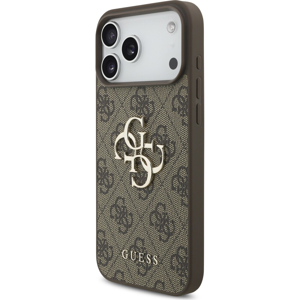 Guess-PU-4G-Metal-Logo-kryt-iPhone-17-Pro-Max-hnedy