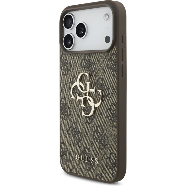 Guess-PU-4G-Metal-Logo-kryt-iPhone-17-Pro-Max-hnedy
