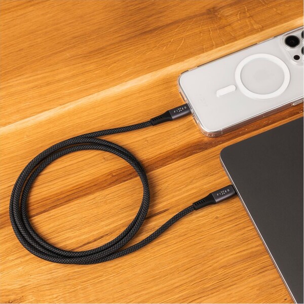 FIXED-Multimedia-Cabel-USB-C-napajeci-a-datovy-kabel-4K-60z-20Gbps-240W-2m-sedy