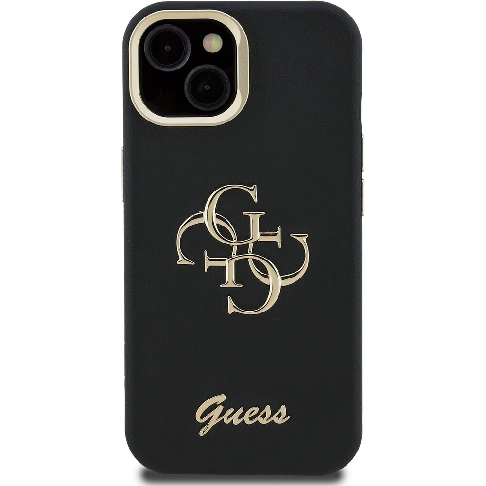 Guess-PU-Grained-4G-Logo-Stand-Camera-Frame-kryt-iPhone-15-cerny