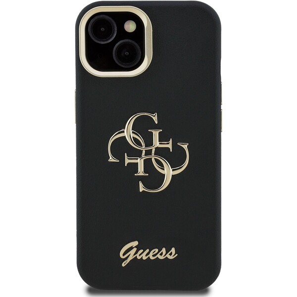 Guess-PU-Grained-4G-Logo-Stand-Camera-Frame-kryt-iPhone-15-cerny