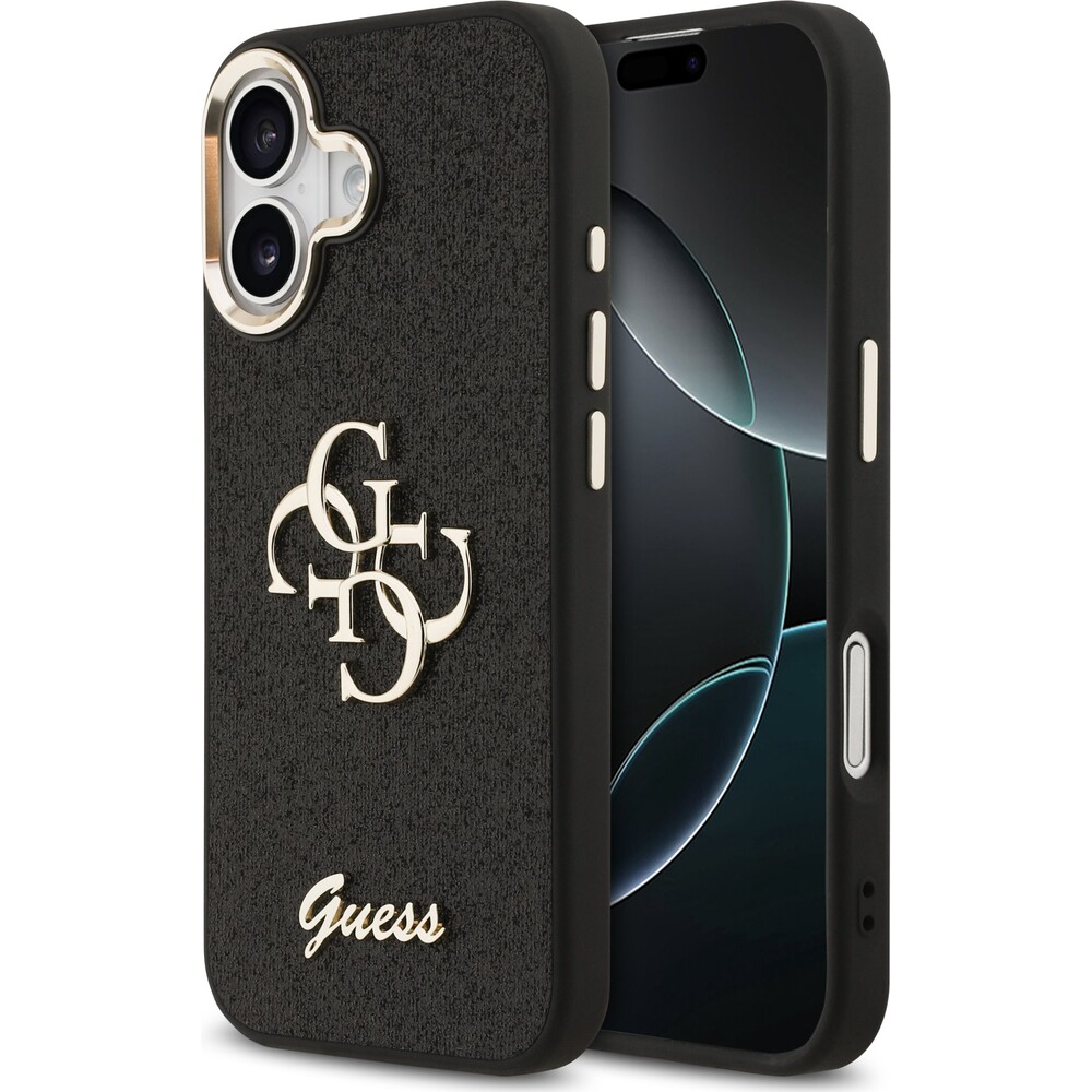 Guess-PU-Fixed-Glitter-4G-Metal-Frame-kryt-iPhone-17-cerny