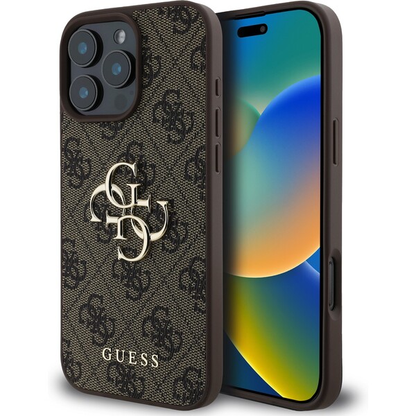 Guess-PU-4G-Metal-Logo-kryt-pro-iPhone-16-Pro-Max-hnedy