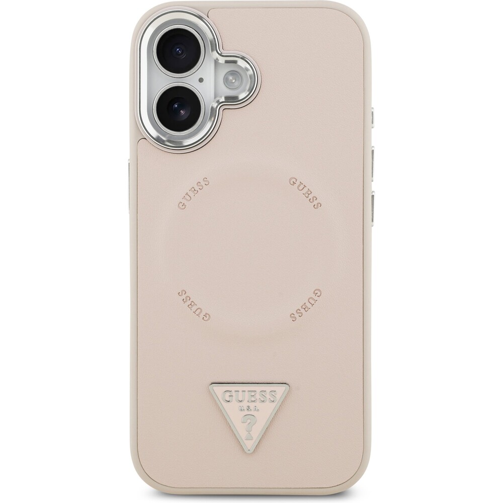 Guess-PU-Leather-Triangle-Logo-MagSafe-kryt-iPhone-17-ruzovy