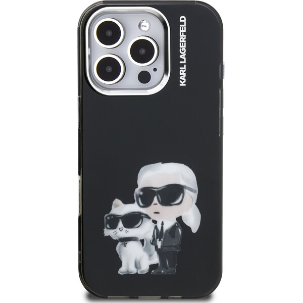 Karl-Lagerfeld-IML-Aquarelle-Karl-and-Choupette-kryt-iPhone-16-Pro-cerny