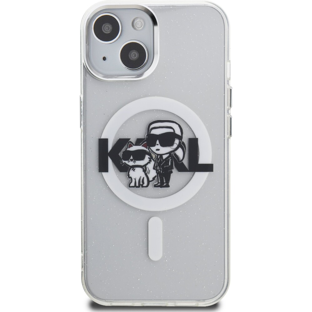 Karl-Lagerfeld-IML-Glitter-Karl-and-Choupette-Sketch-MagSafe-kryt-iPhone-15-ciry