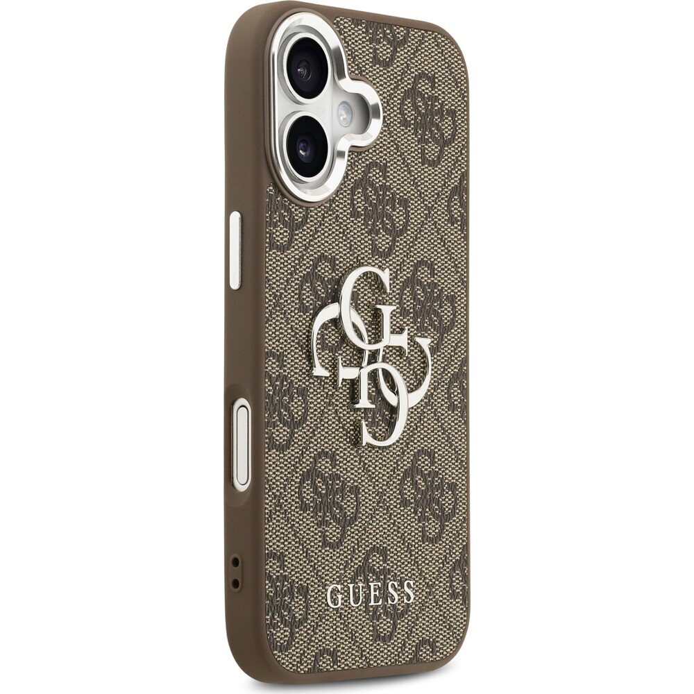 Guess-PU-4G-Metal-Logo-kryt-iPhone-17-stribrny-hnedy