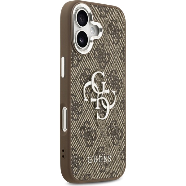 Guess-PU-4G-Metal-Logo-kryt-iPhone-17-stribrny-hnedy