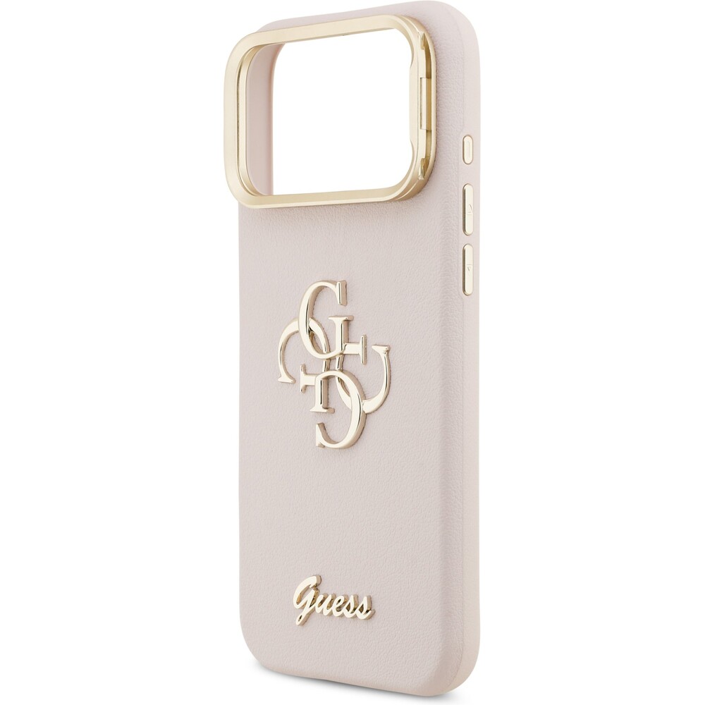 Guess-PU-Grained-4G-Logo-Stand-Camera-Frame-kryt-iPhone-17-Pro-Max-ruzovy