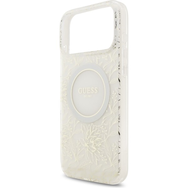 Guess-IML-Flowers-Allover-Strap-MagSafe-kryt-iPhone-17-Pro-Max-bily
