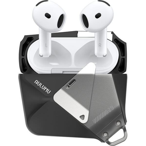Aulumu-A29-Geometric-Case-pouzdro-AirPods-4-Black