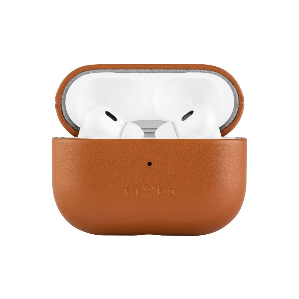 FIXED-PodsLeather-kozene-pouzdro-s-MagSafe-pro-Apple-AirPods-Pro-2-hnede
