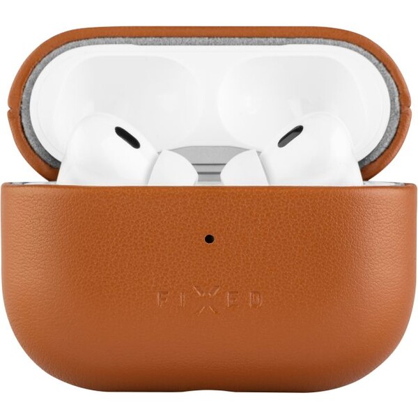 FIXED-PodsLeather-kozene-pouzdro-s-MagSafe-pro-Apple-AirPods-Pro-2-hnede
