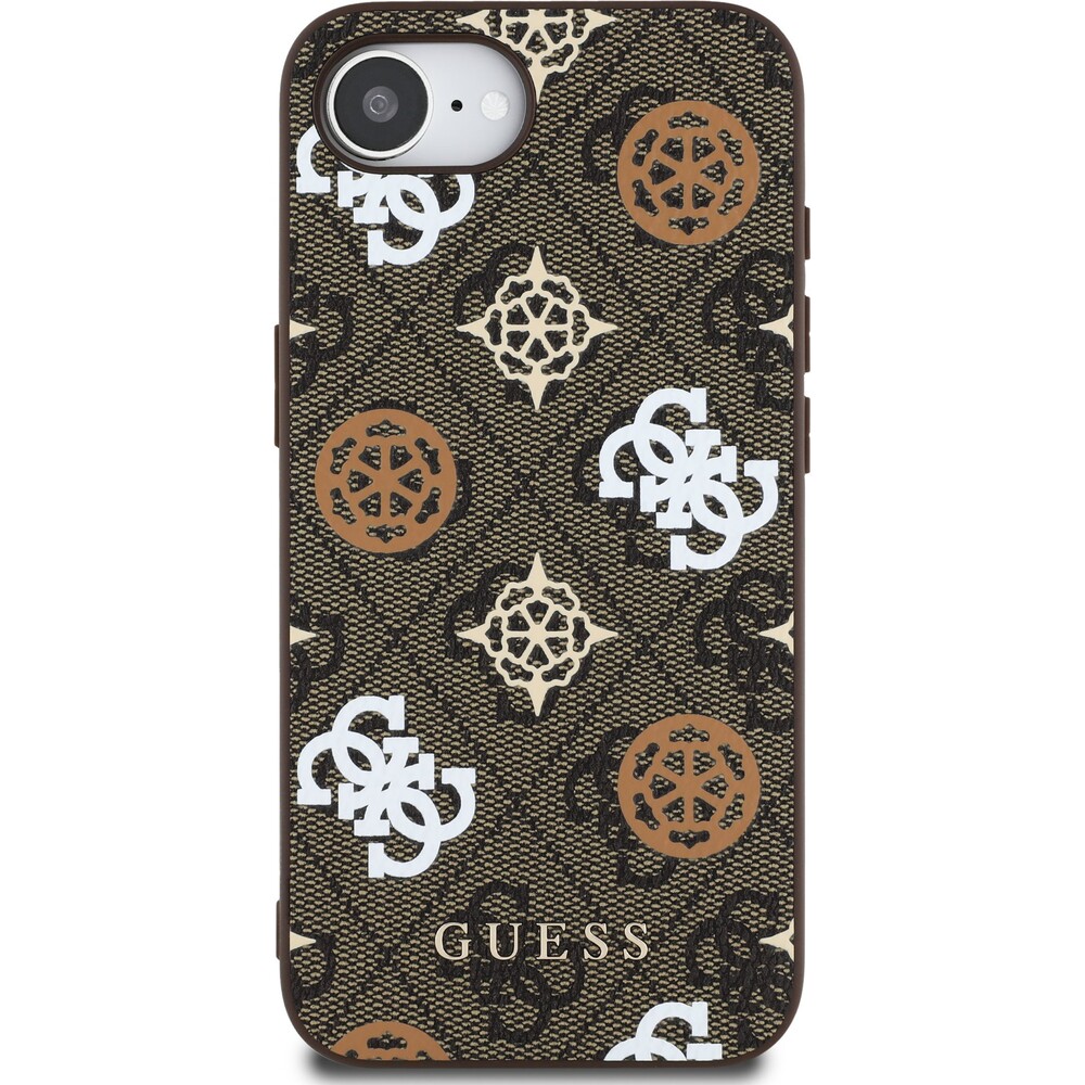 Guess-PU-4G-Peony-MagSafe-kryt-iPhone-17e-16e-hnedy